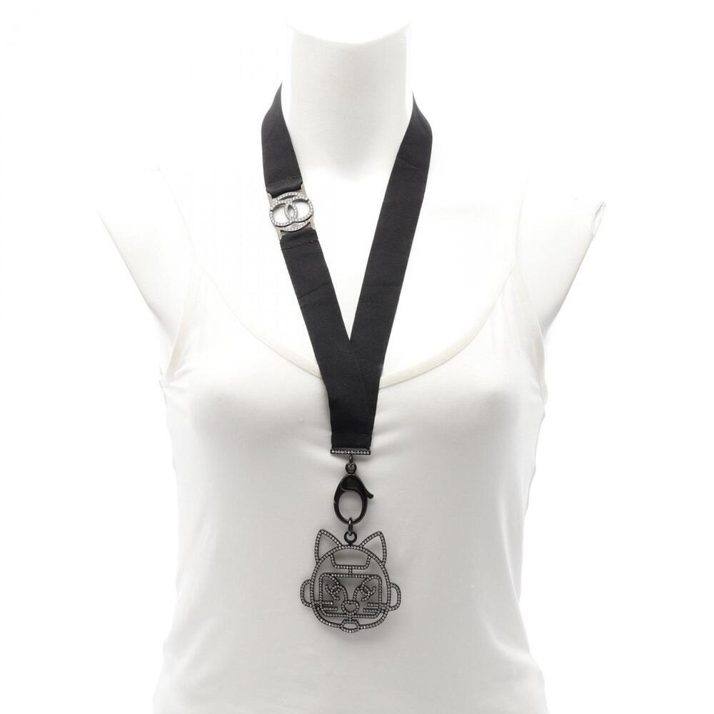 CHANEL Authentic Black Logo Necklace - Picture 4 of 6